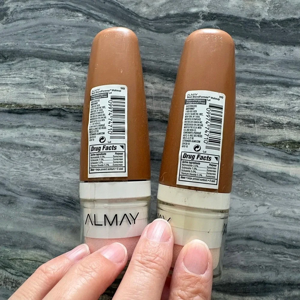 Almay Best Blend Forever Makeup SPF 40 Foundation 190 Caramel 1oz Lot of 2